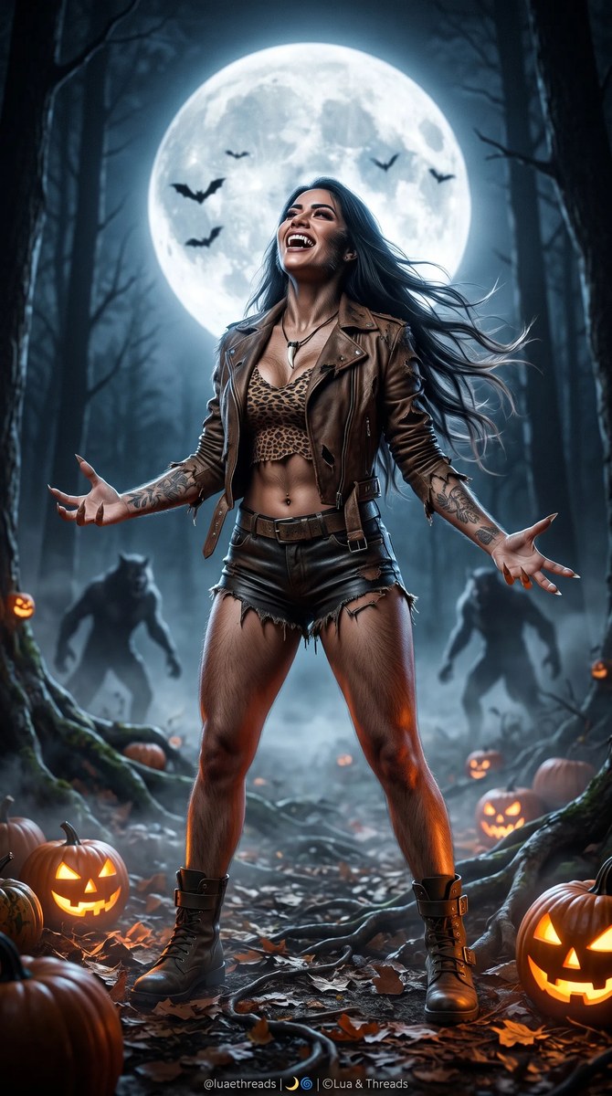 Feral and Seductive Werewolf Halloween Portrait output 4