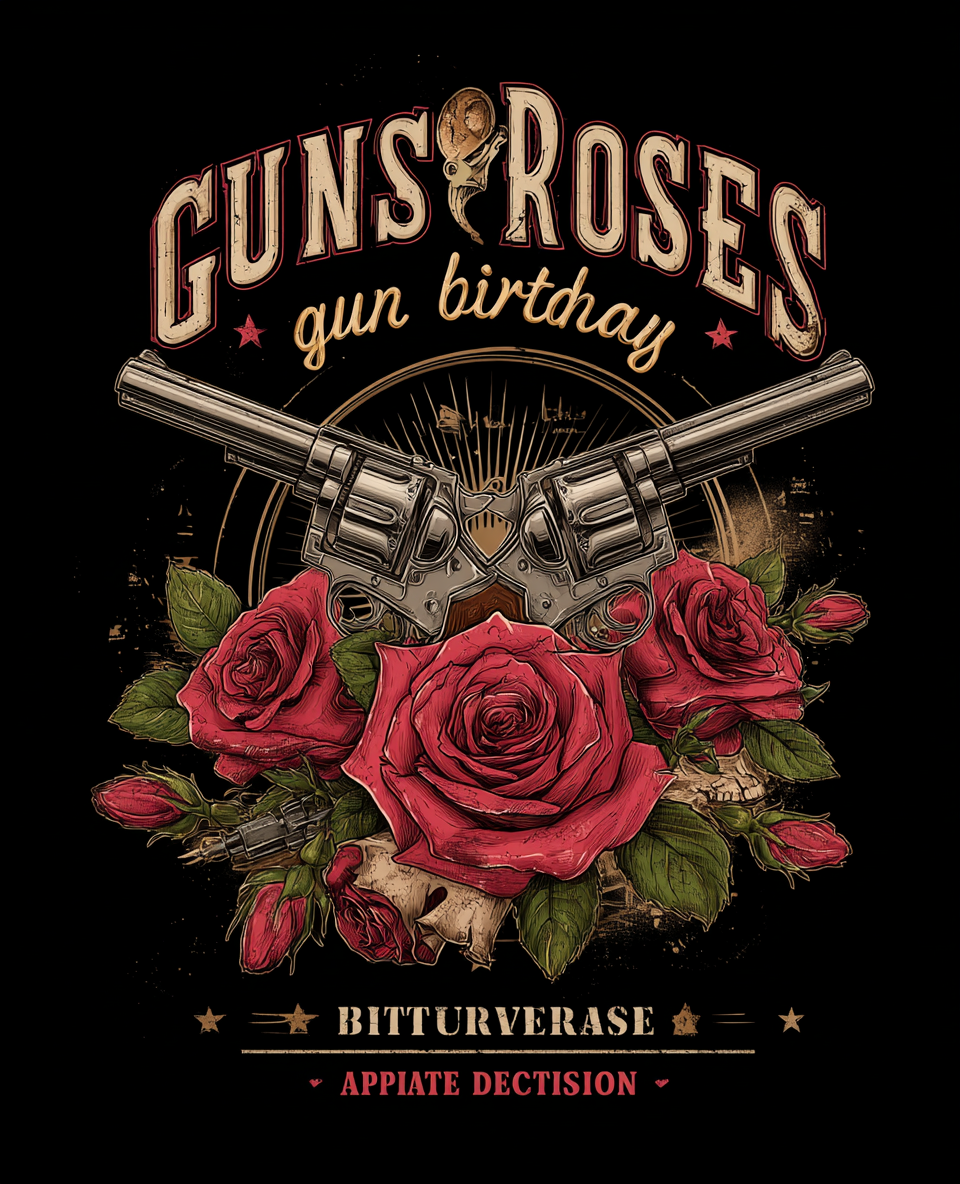 Guns N’ Roses Birthday T-Shirt Design