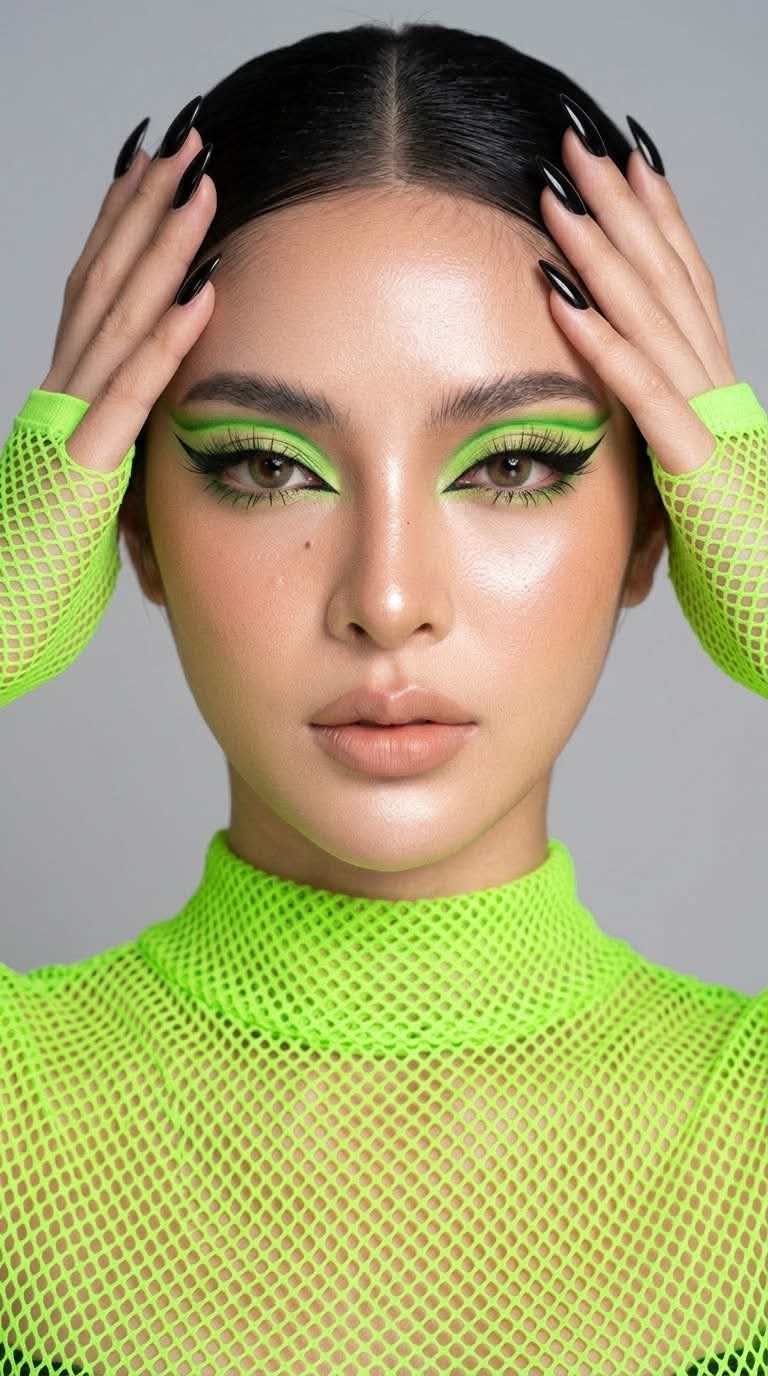 Neon Green Editorial Beauty Portrait output 5