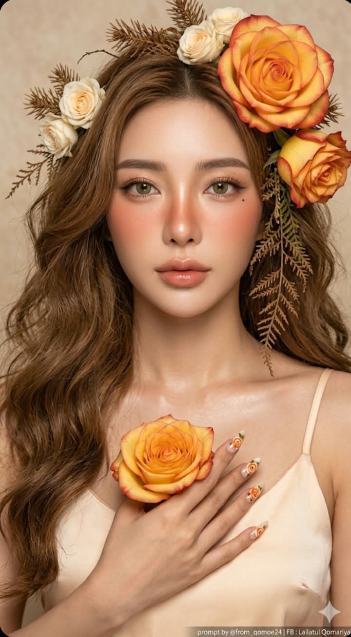 Photorealistic Floral-Headpiece Portrait output 2