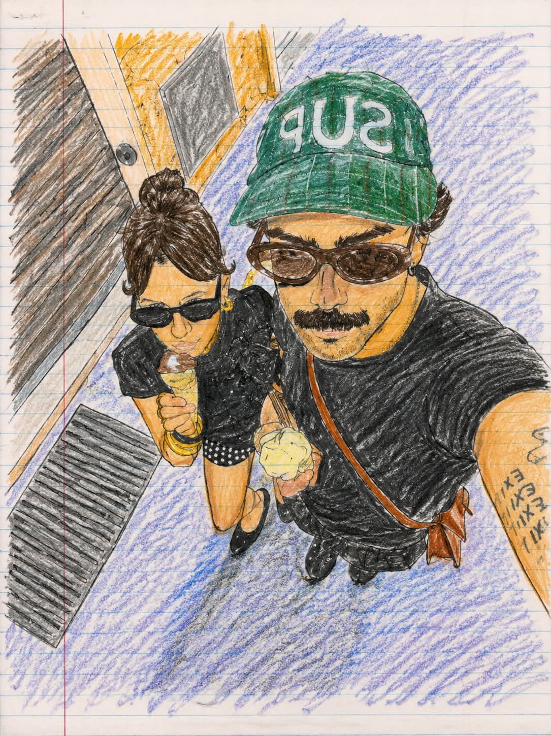 Turn a Photo into a Child’s Colored-Pencil Notebook Drawing