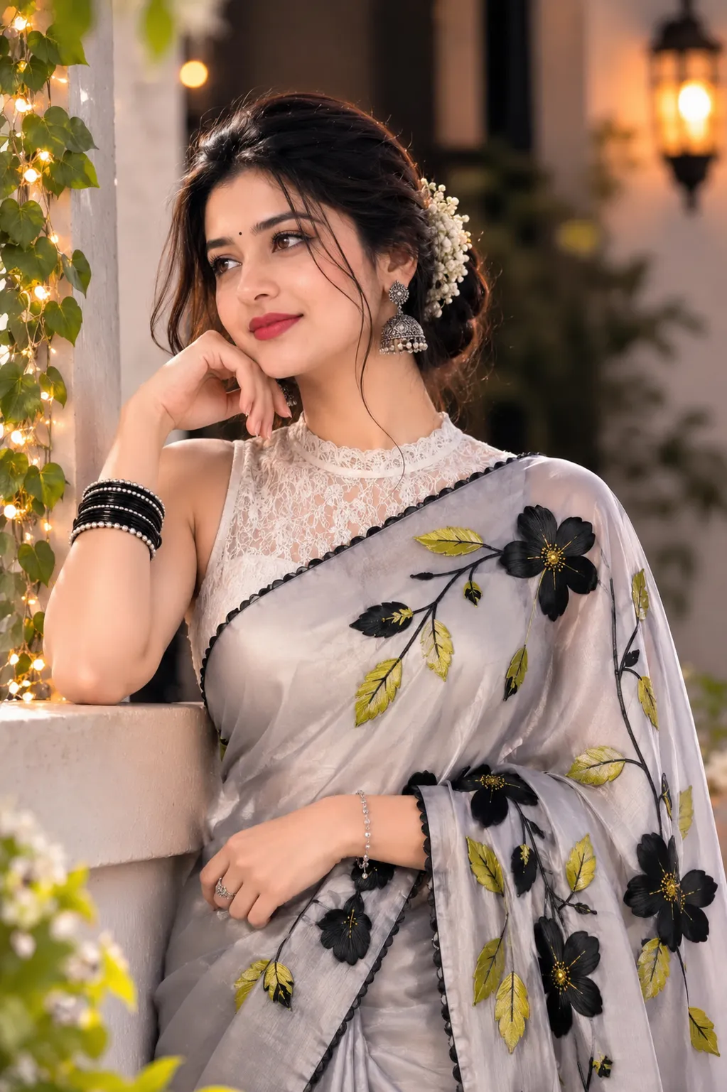 Ultra-Realistic Portrait in an Embroidered Saree