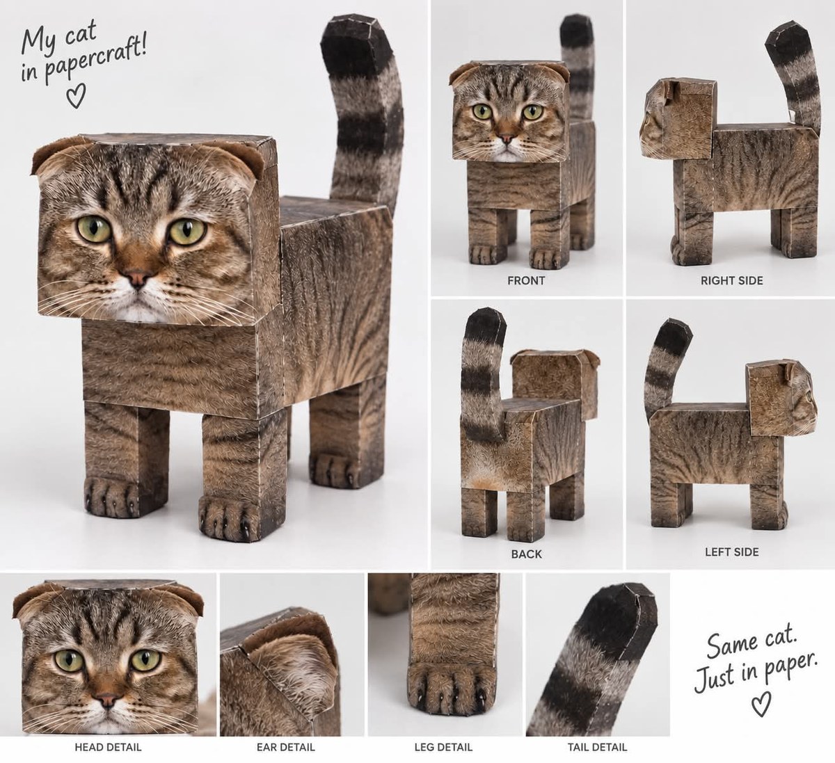 Printable Cube Papercraft Template of Your Pet output 2