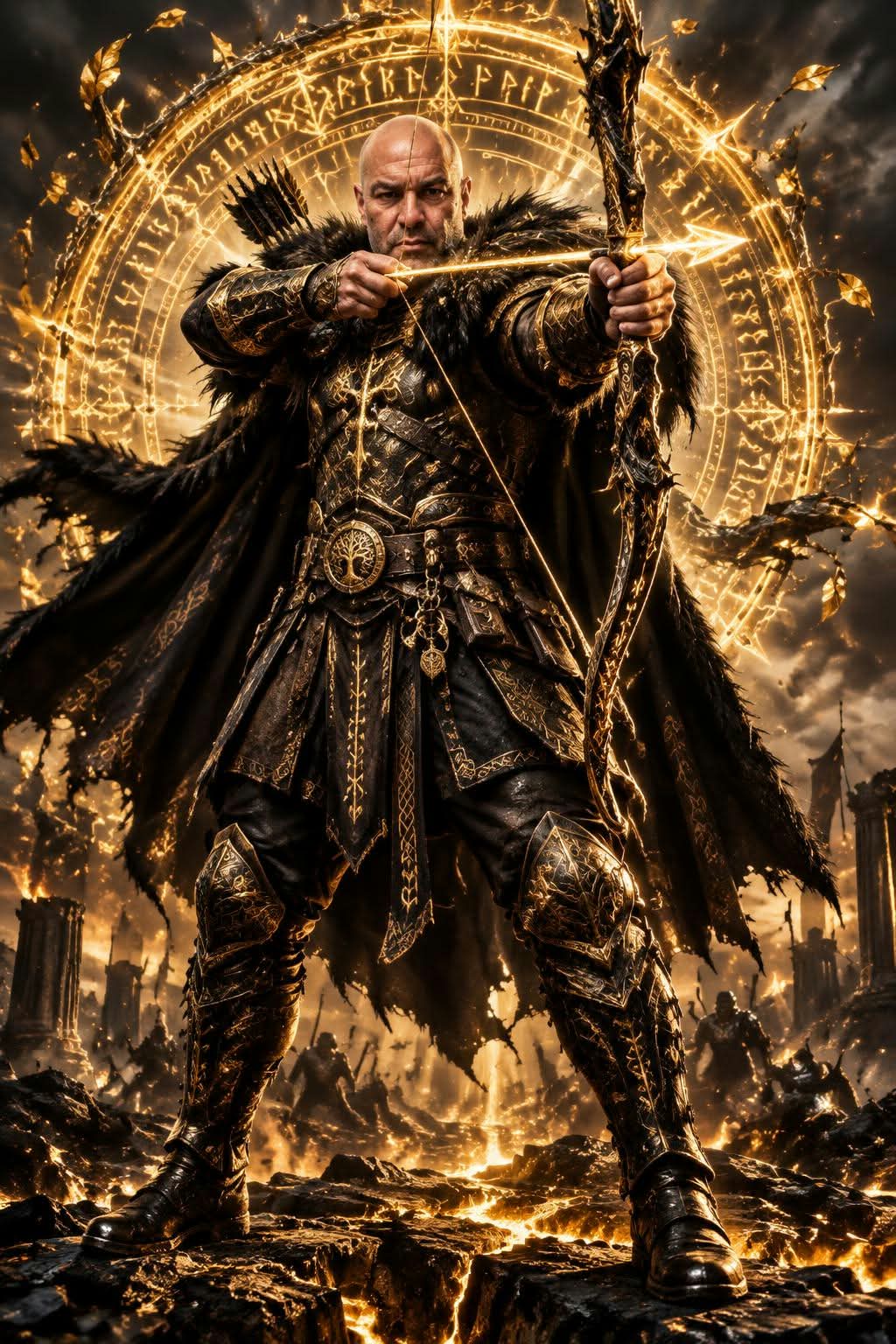 Legendary Archer on an Obsidian Temple Battlefield