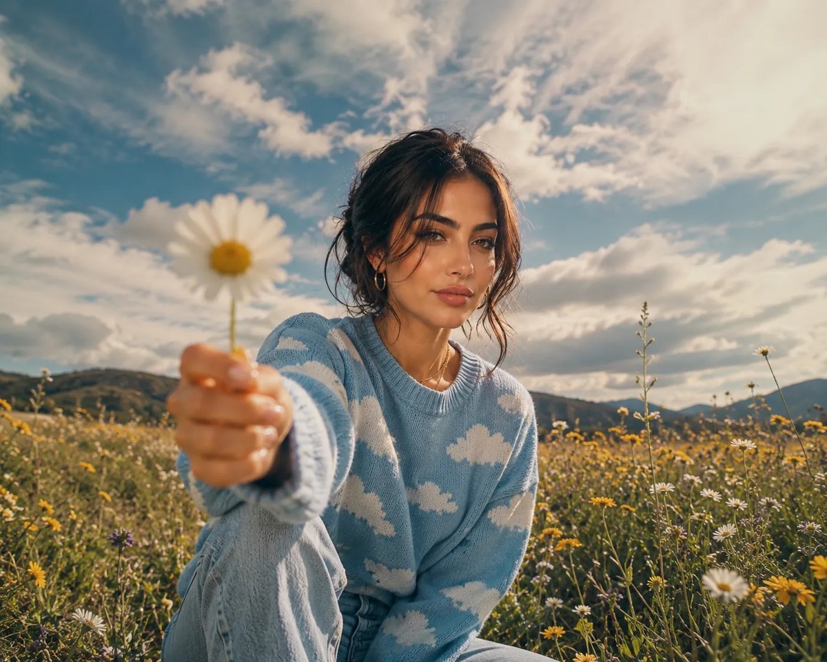 Dreamy Wildflower Field Portrait output 1
