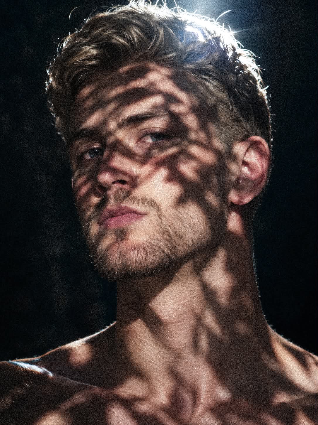 Cinematic Portrait with Organic Leaf Shadows