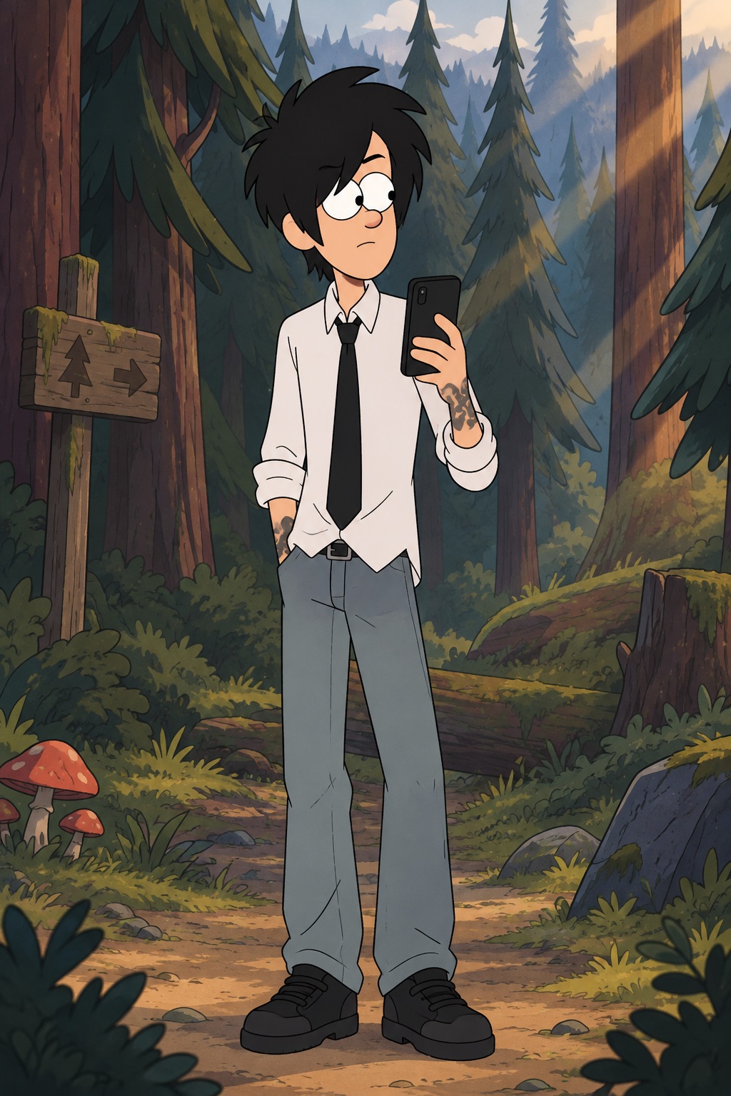 Create an Original Gravity Falls-Style Forest Character output 2