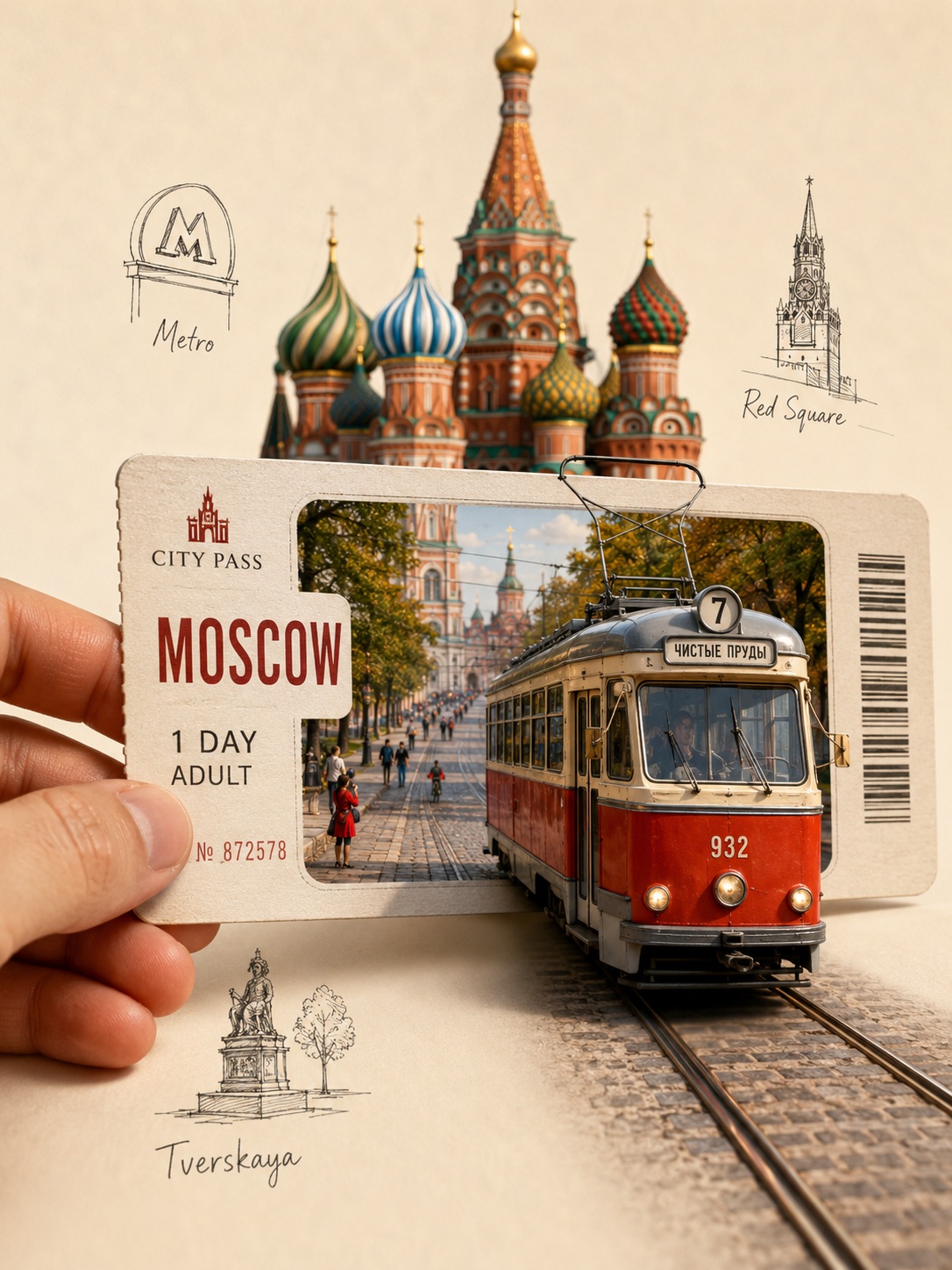 Miniature City Emerging from a Travel Ticket output 3