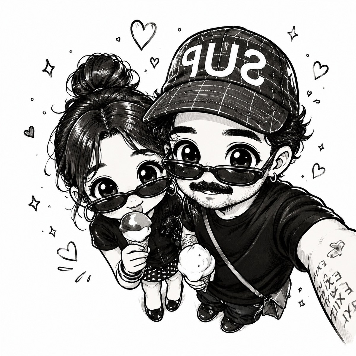 Cute Chibi Couple Doodle from a Photo output 1