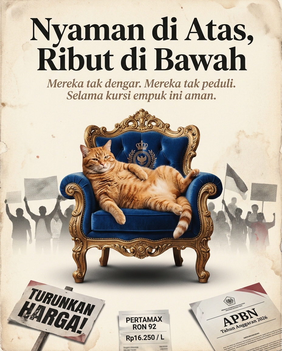 Indonesian Political Satire Poster — Retro Print Collage