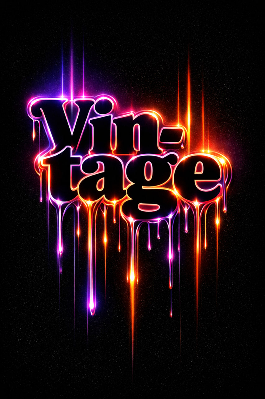 Retro-Futuristic Neon Typography Poster