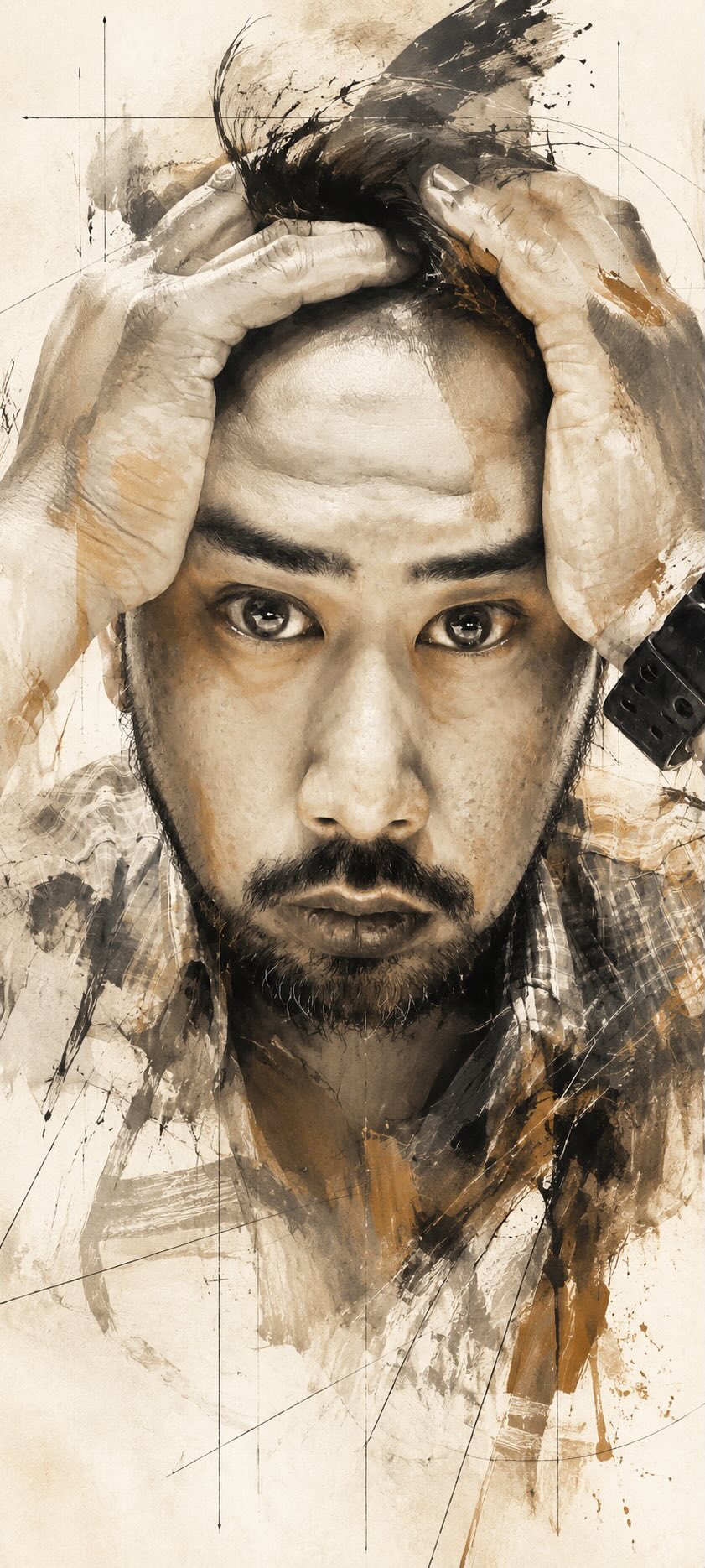 Painterly Monochrome Editorial Portrait output 1