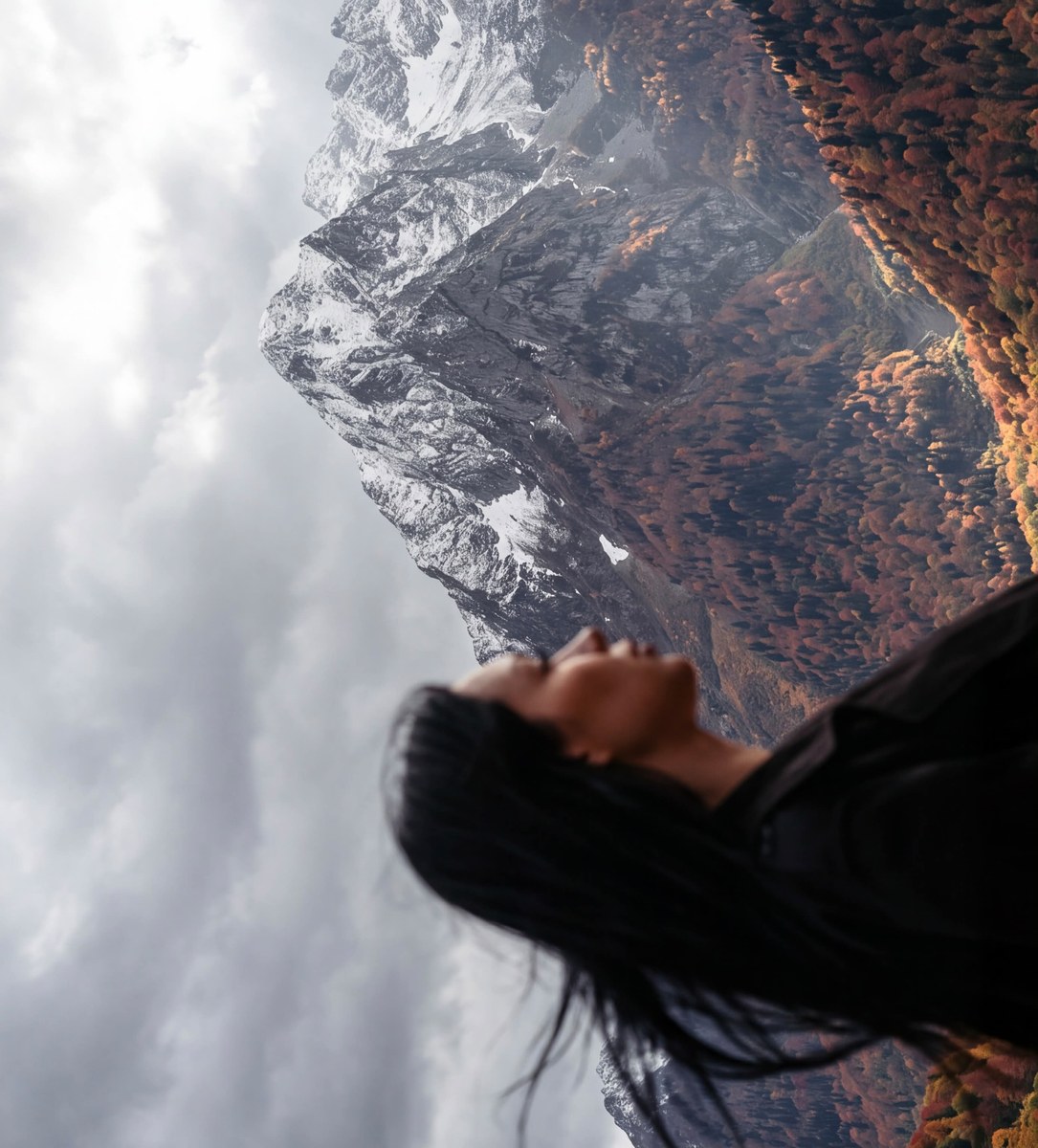 Autumn Mountain Portrait with a Blurred Figure output 2