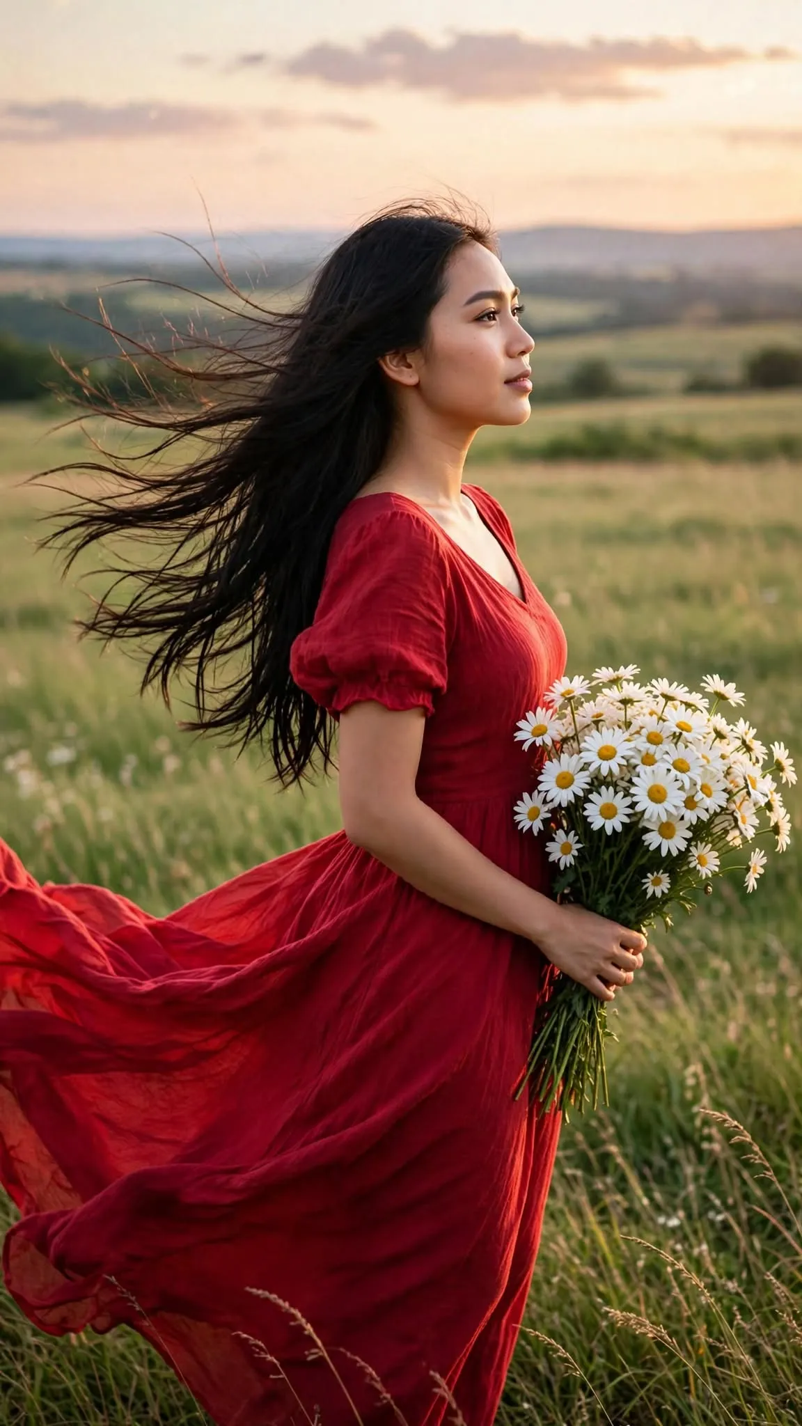 Golden-Hour Daisy Field Portrait output 7