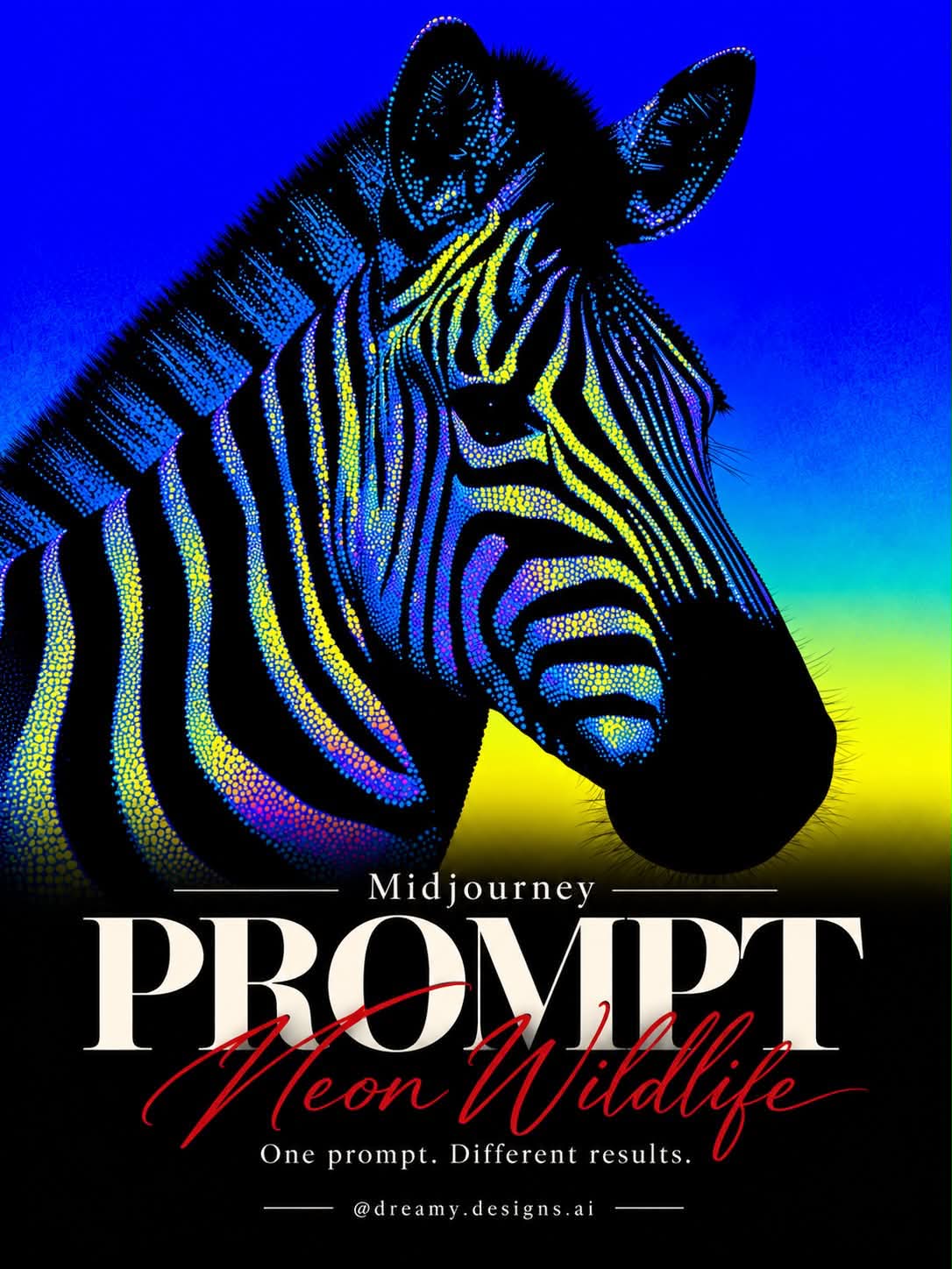 Neon Psychedelic Animal Artwork