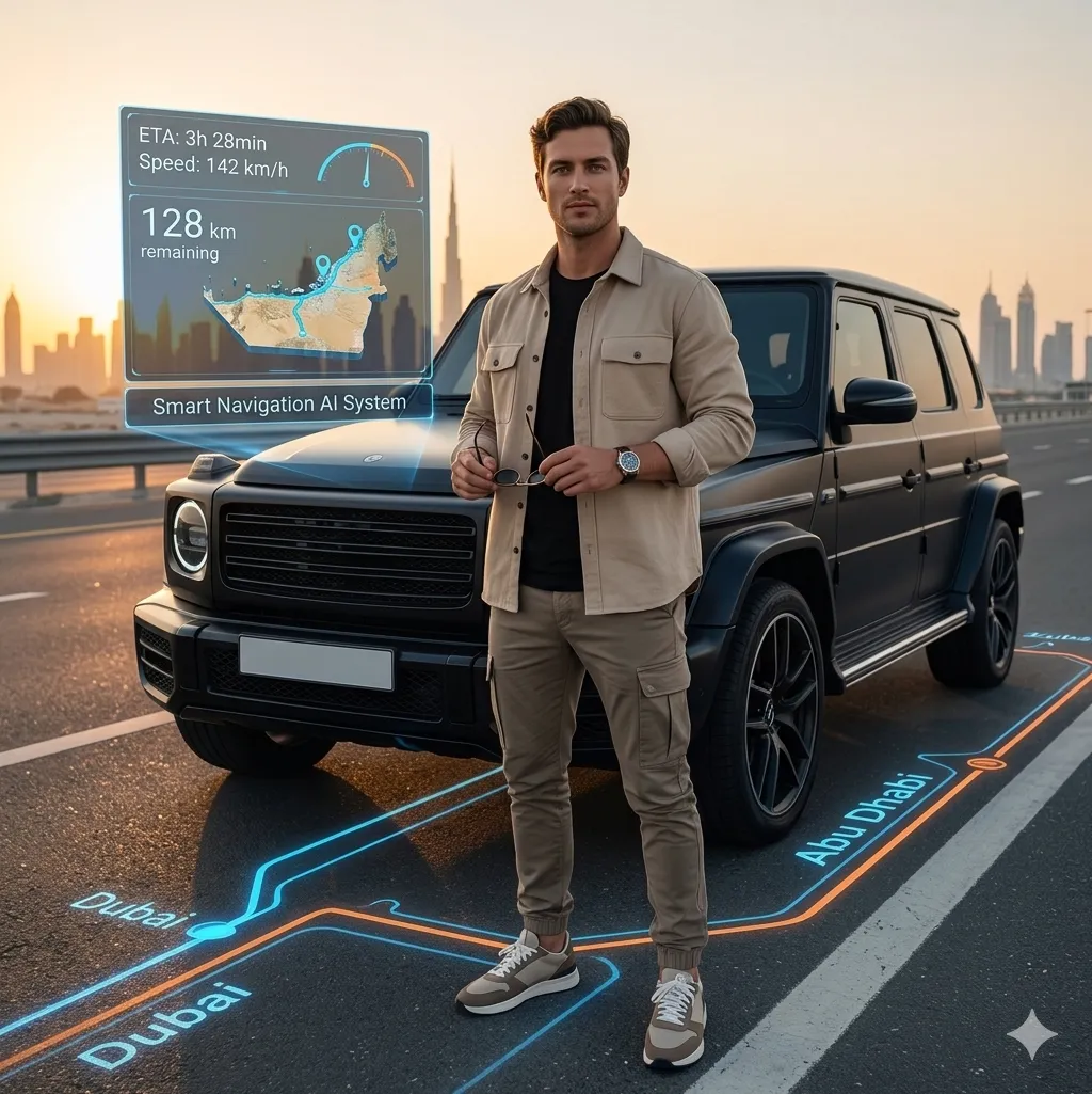 Emirati-Inspired Luxury SUV Highway Portrait