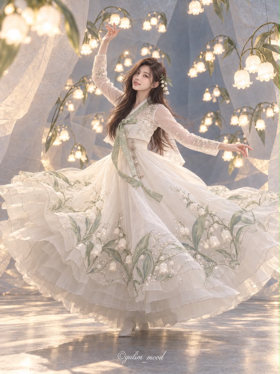 Lily-of-the-Valley Hanbok Editorial: Blooming output 1