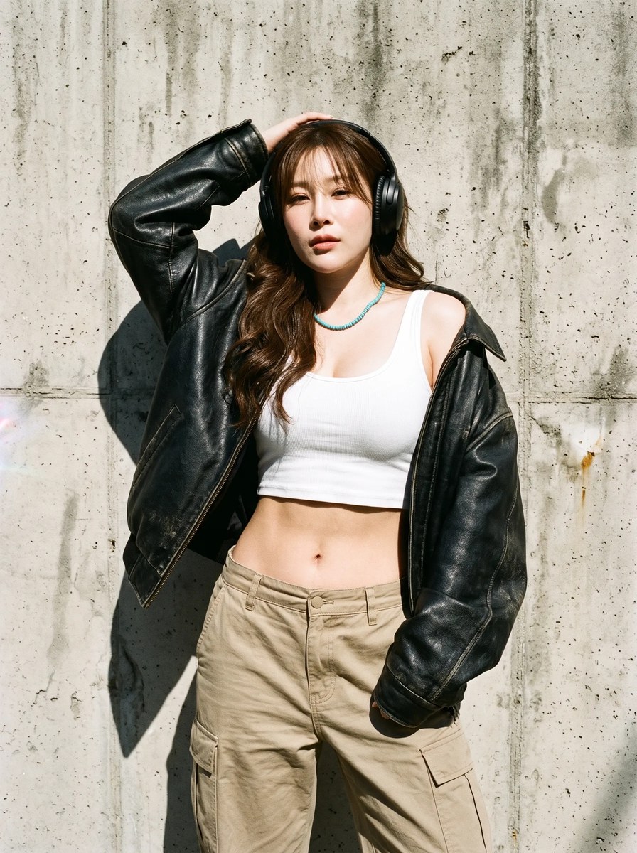 Edgy Streetwear Editorial Portrait output 1