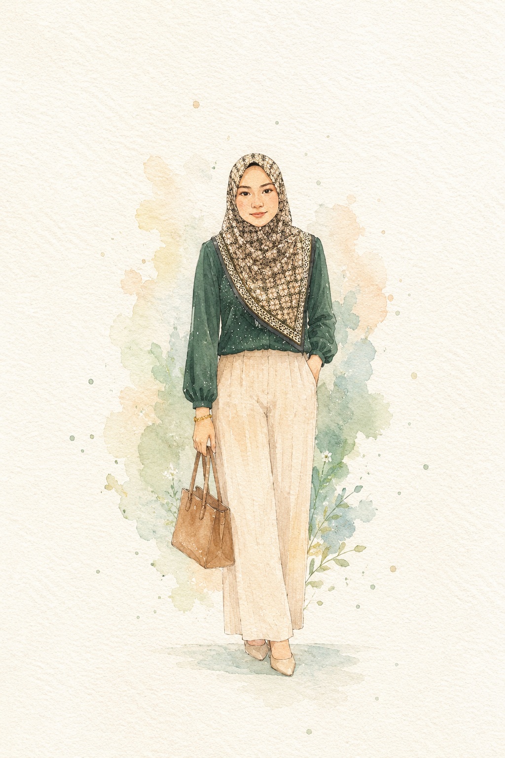 Minimalist Watercolor Character Illustration