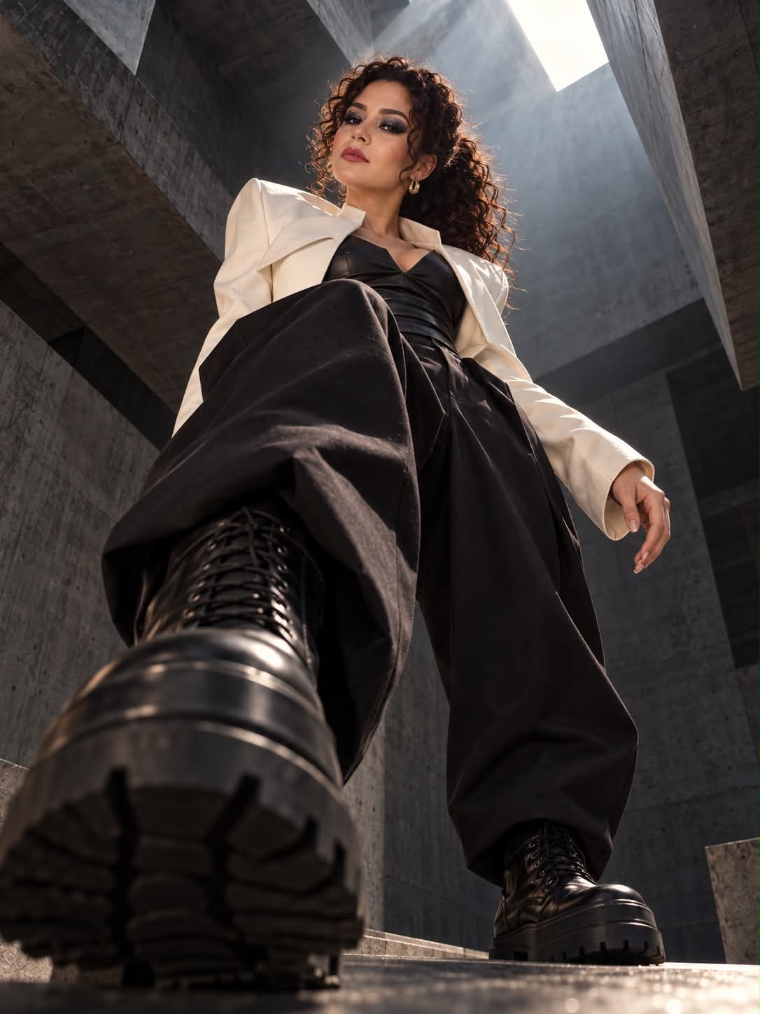 Dark Luxury Brutalist Fashion Editorial