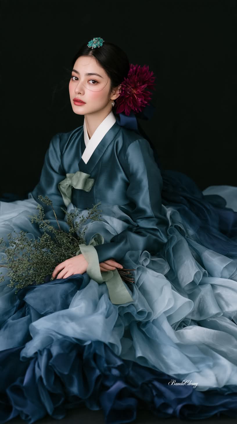Fine Art Portrait in a Sculptural Hanbok Gown output 4