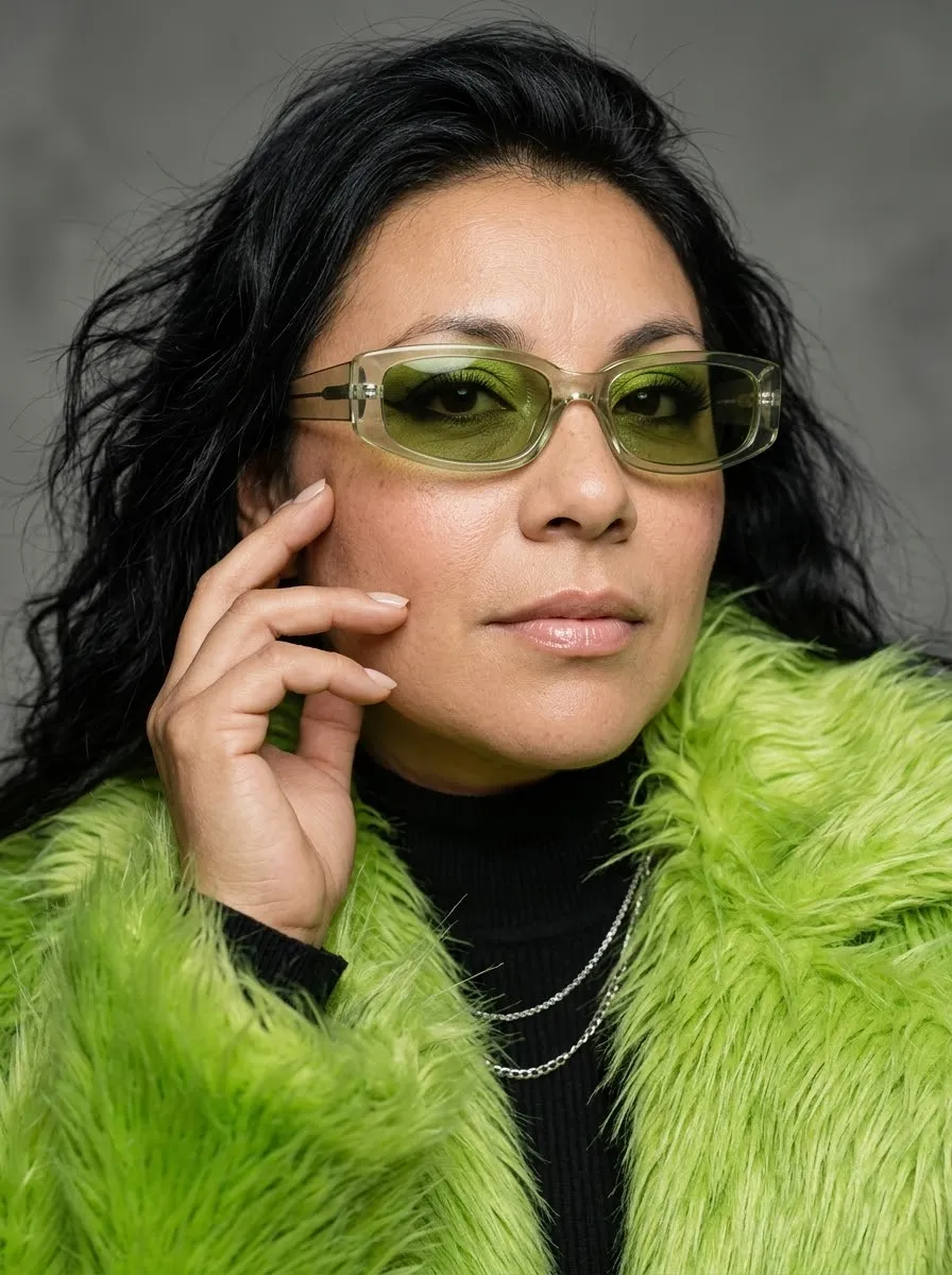 Lime-Green Glamour Editorial Portrait