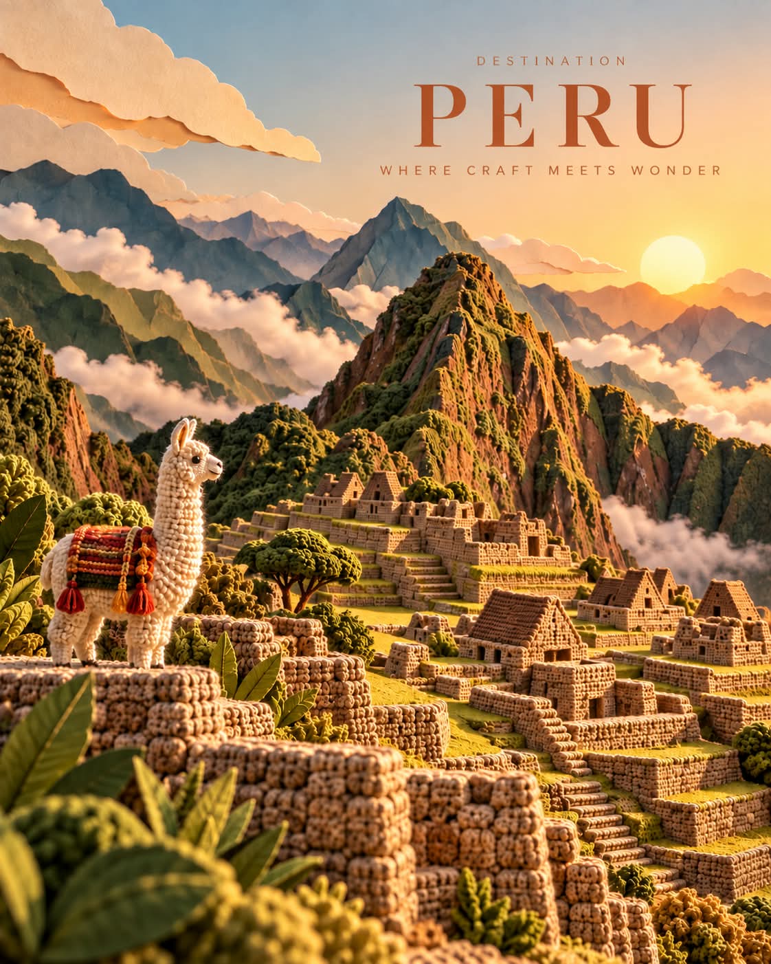Crochet and Paper-Cut Travel Poster output 3