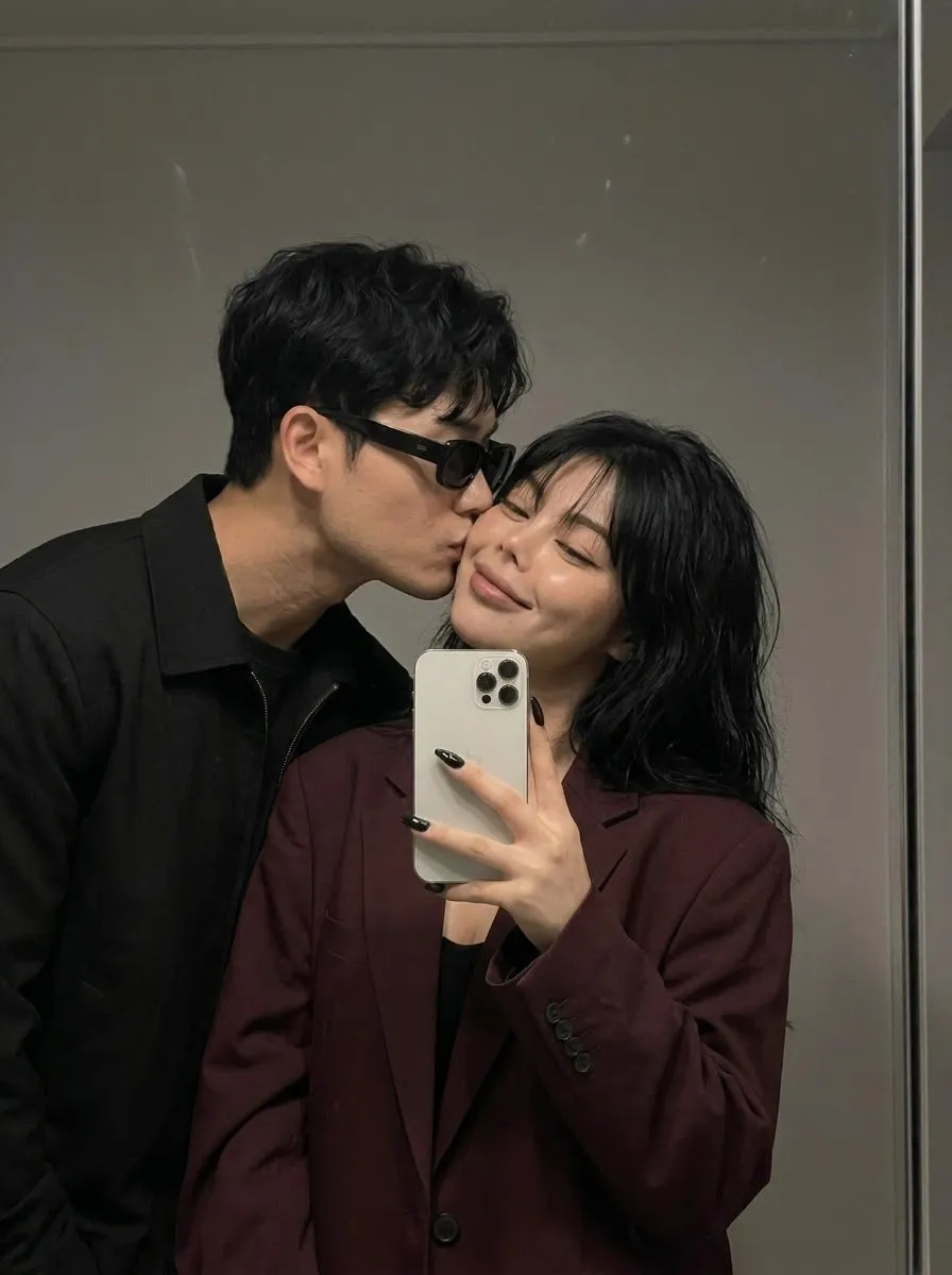 Romantic Couple Mirror Selfie with Identity Preservation output 2