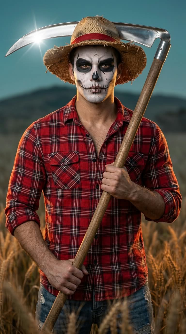 Cinematic Scarecrow Portrait of a Young Man