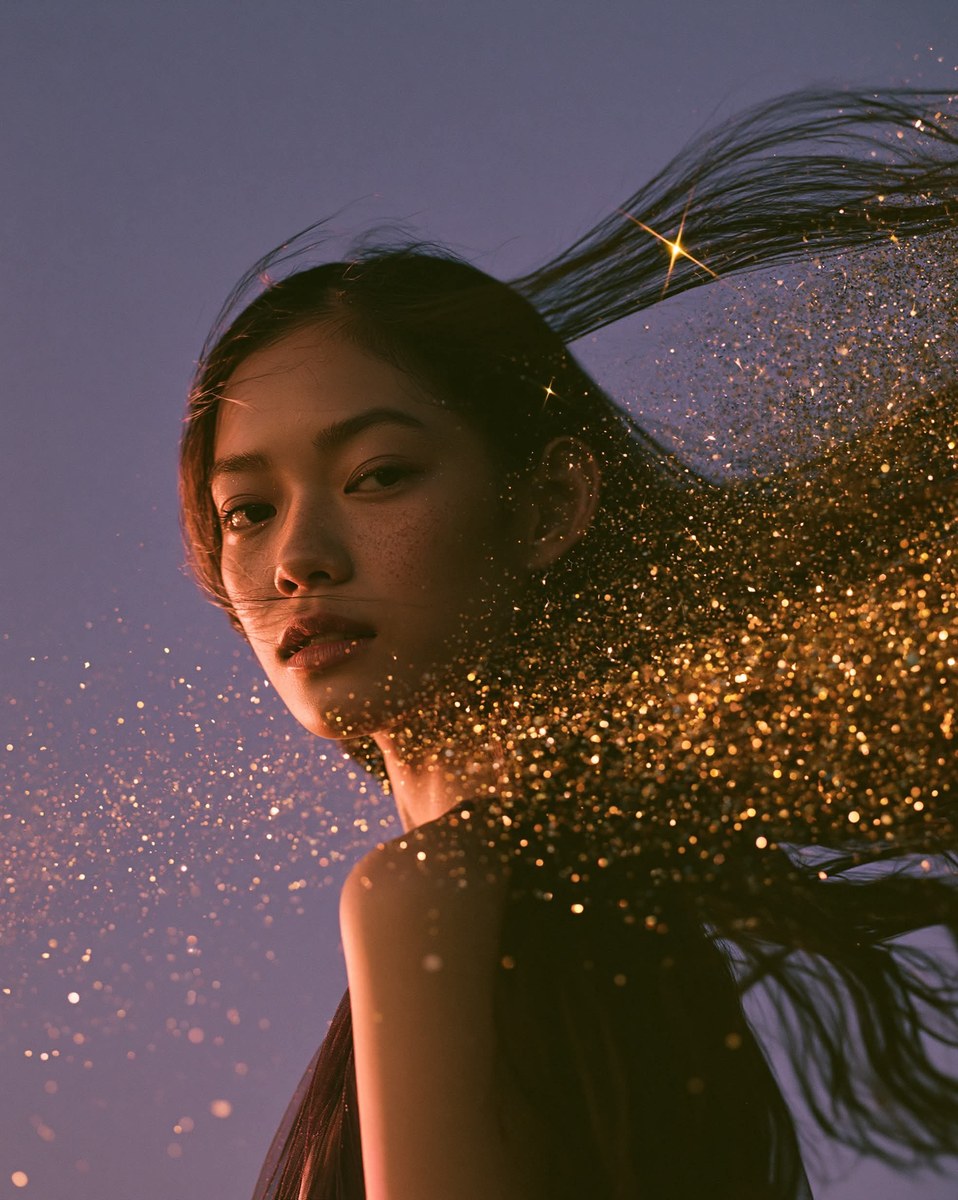 Glittering Hair Fashion Portrait output 3