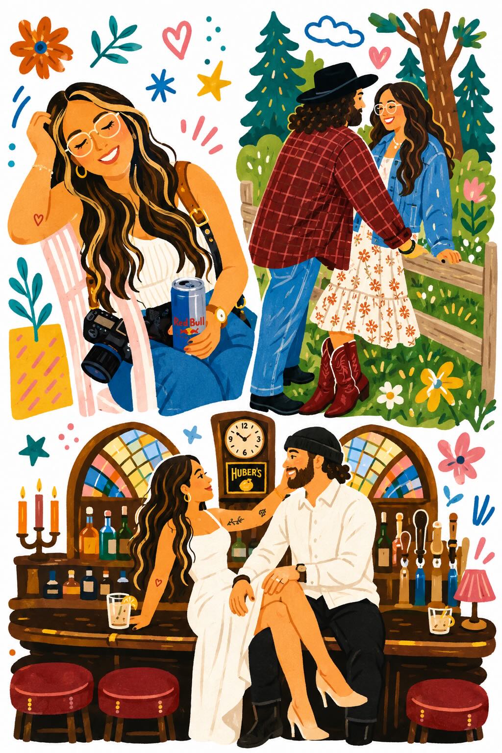 Whimsical Folk Flat Illustration with Doodles output 3