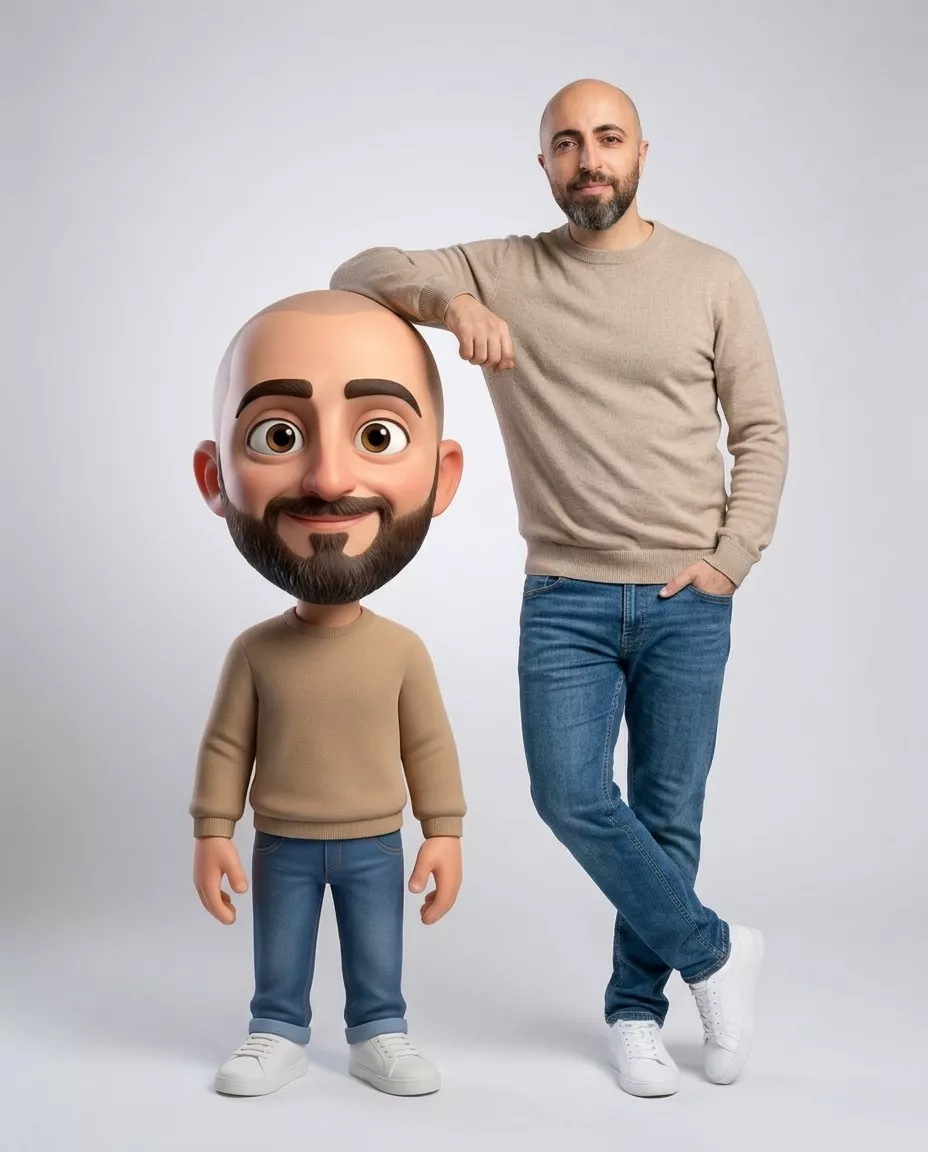 Photorealistic Portrait with a 3D Caricature