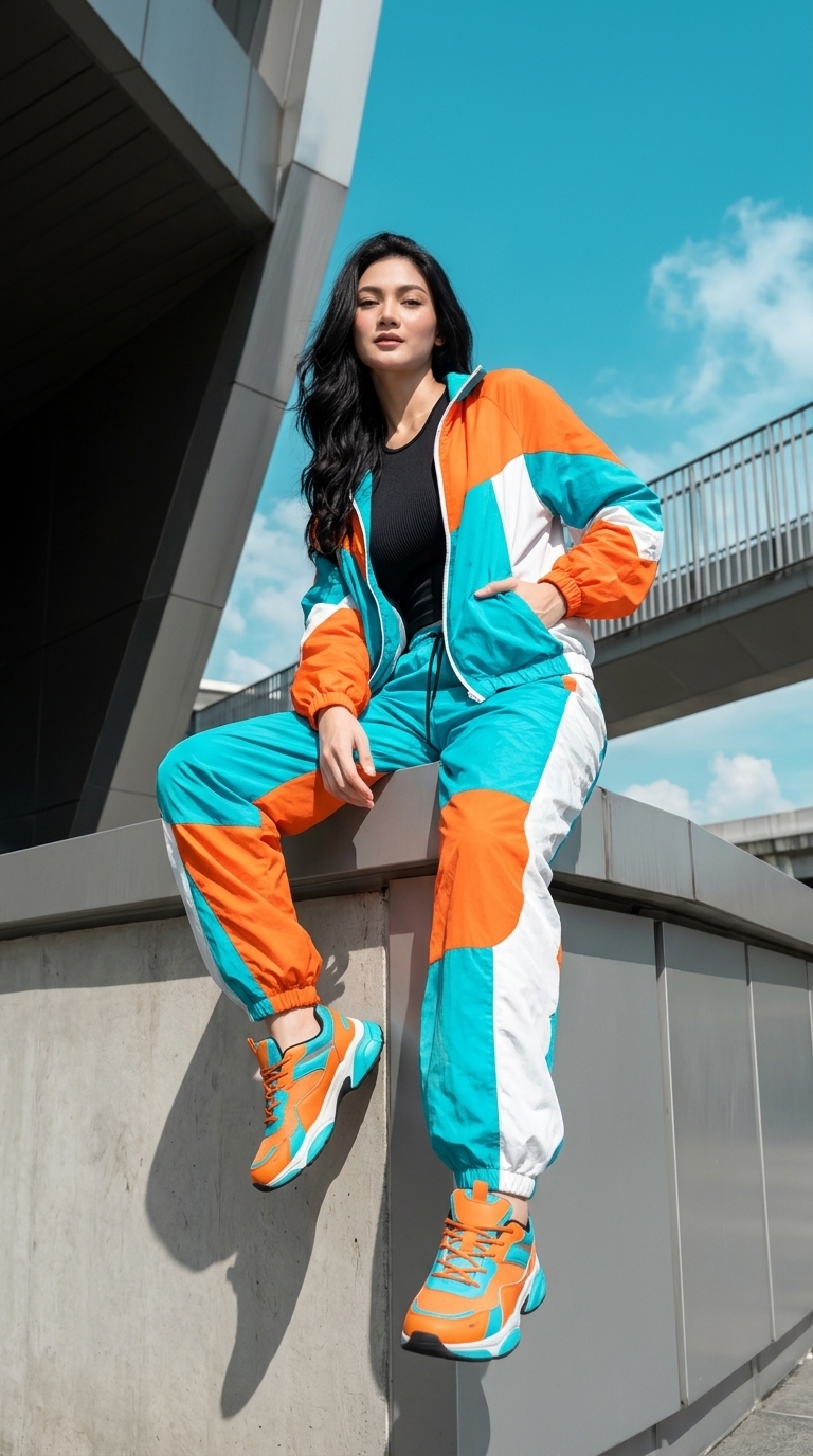 Futuristic Streetwear Editorial Photograph output 8