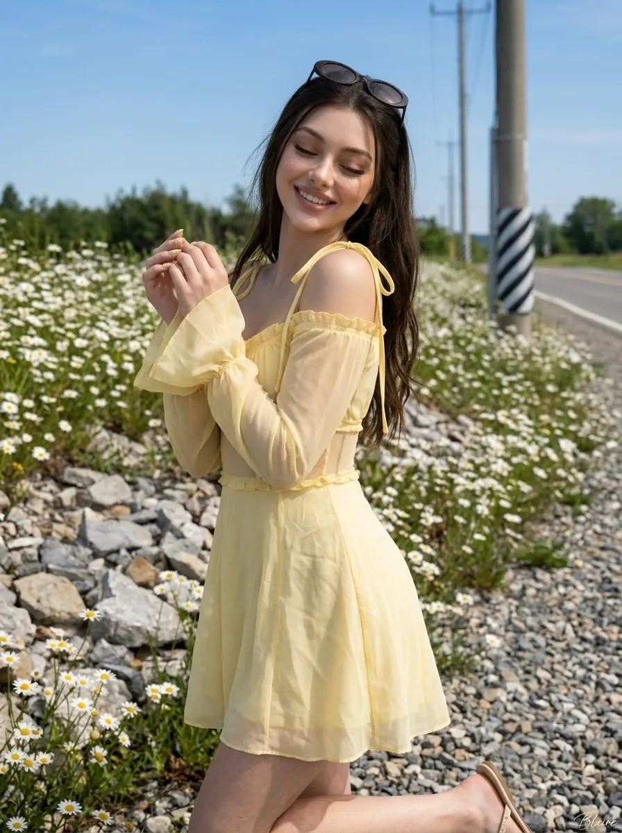 Candid Countryside Portrait Among Daisies output 6