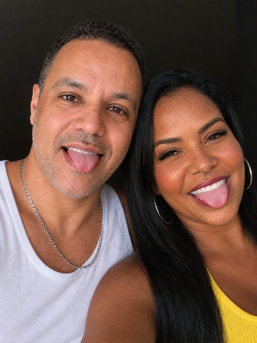 Playful Couple Smartphone Selfie