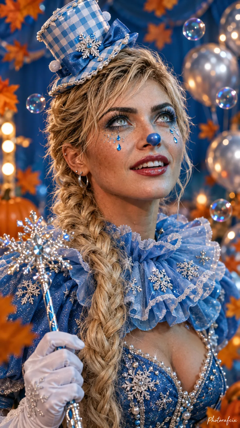 Whimsical Blue Circus Portrait output 1