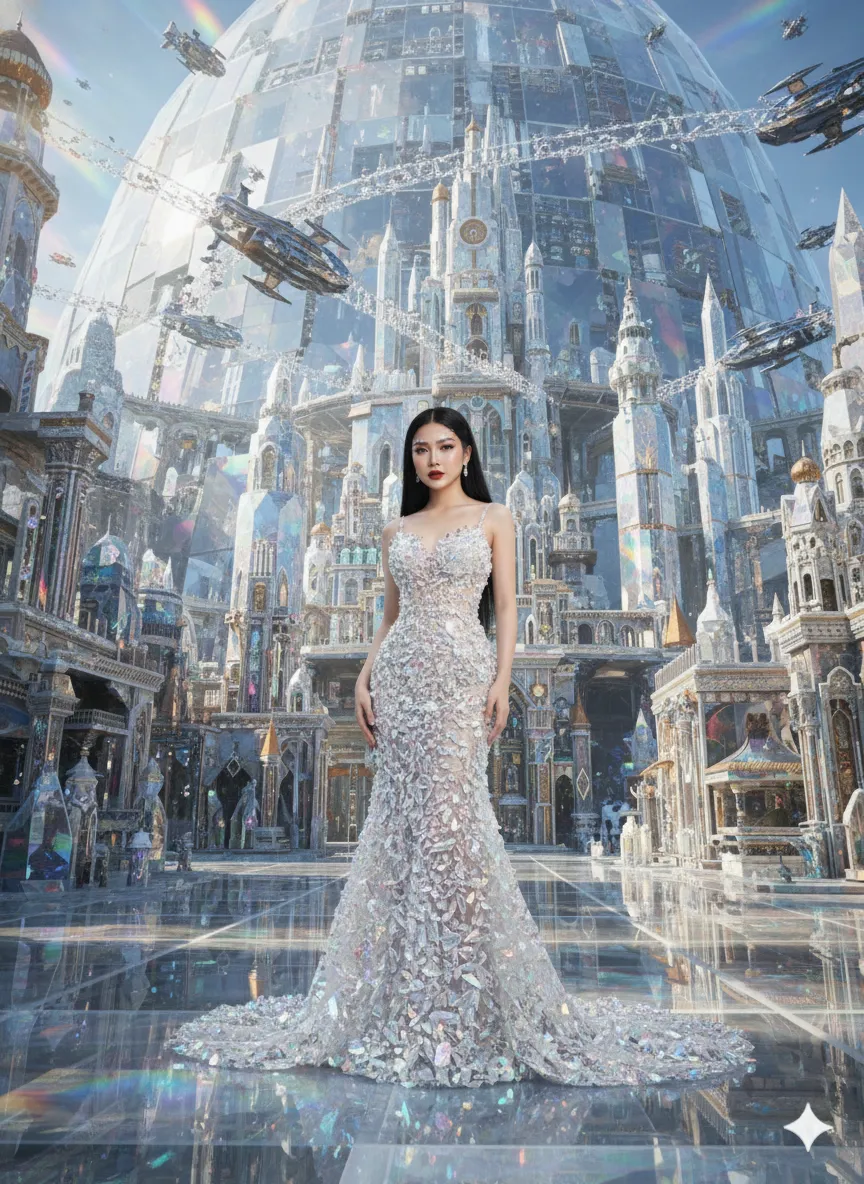 Crystal City Portrait with a Crystal Dress output 2