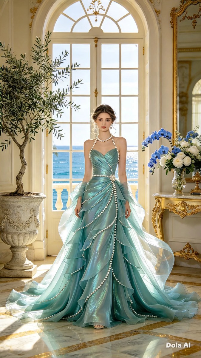Aquamarine Gown in a Lavish Classic Room output 2