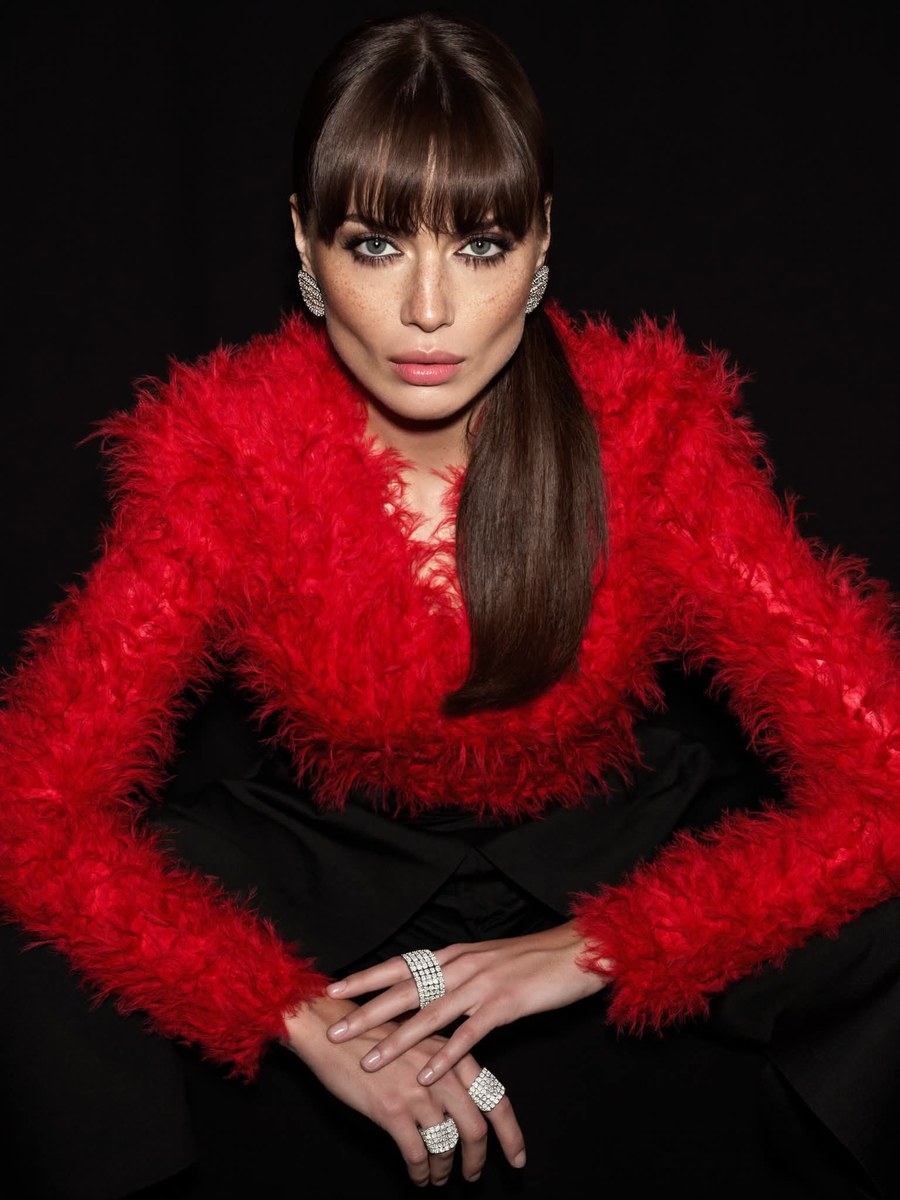 Red Feather Couture Editorial Portrait output 3