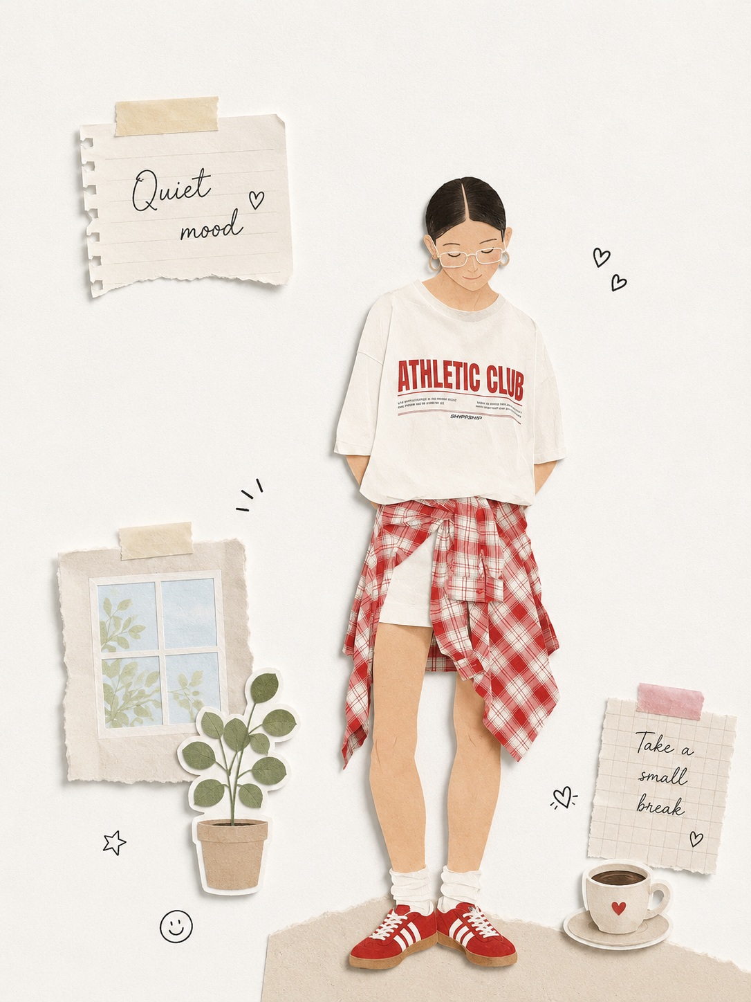 Minimalist Paper-Cut Collage Illustration