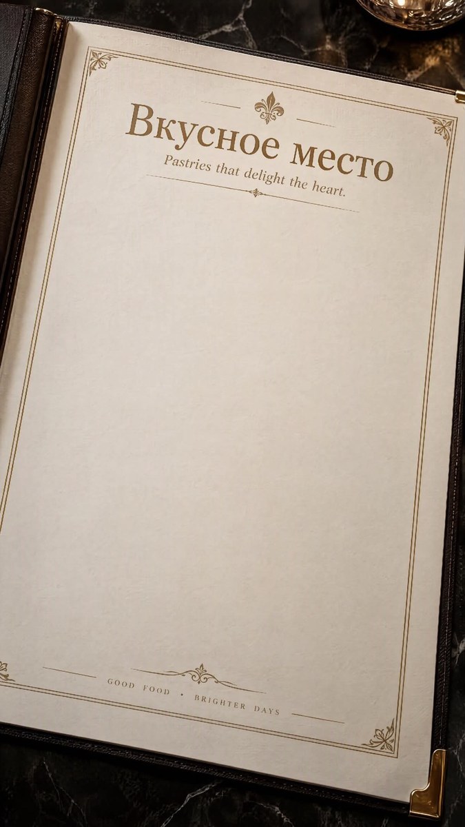 Luxury Blank Bakery Menu Photograph