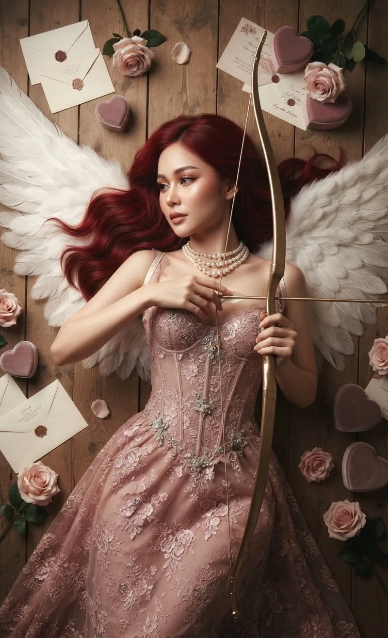 Romantic Vintage Valentine Editorial Portrait output 6