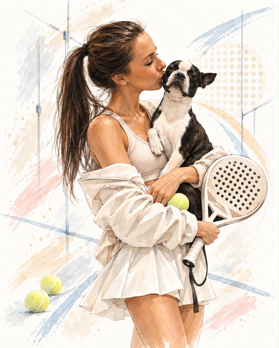 Luxury Padel Fashion Illustration