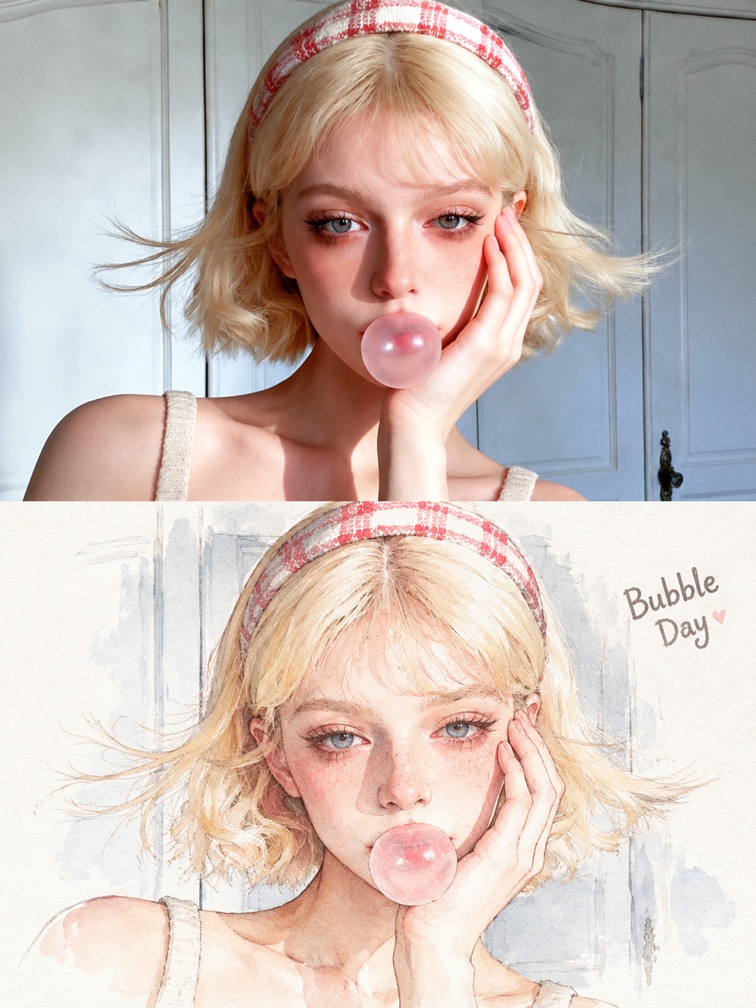 Original Photo and Japanese Transparent Watercolor Comic output 3