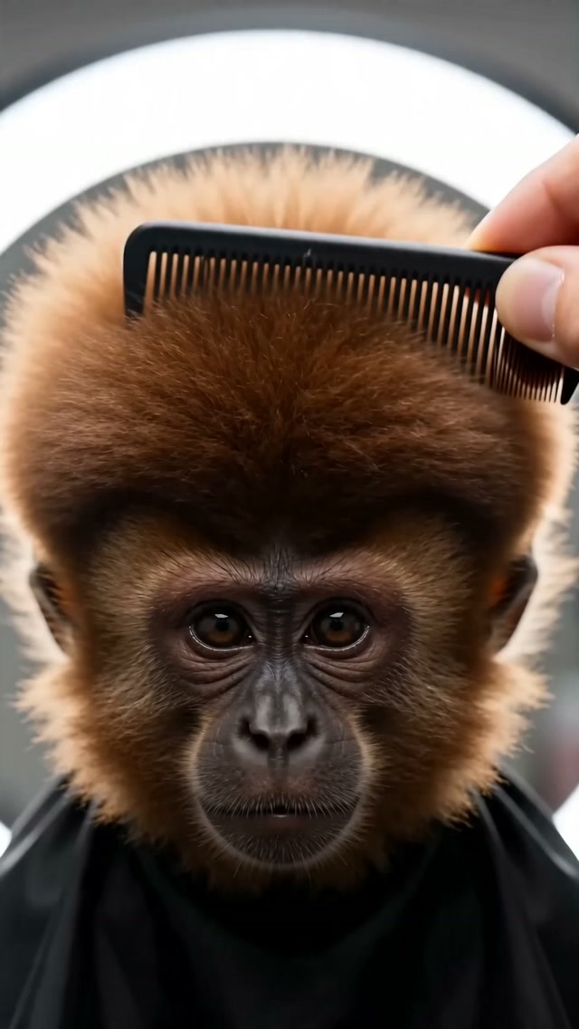 Comedic Capuchin Monkey Bowl-Cut Transformation