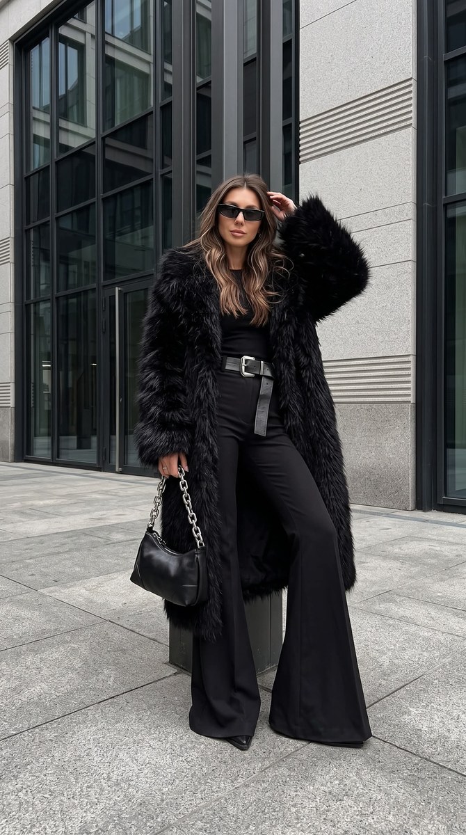 Luxury Black Street-Fashion Portrait