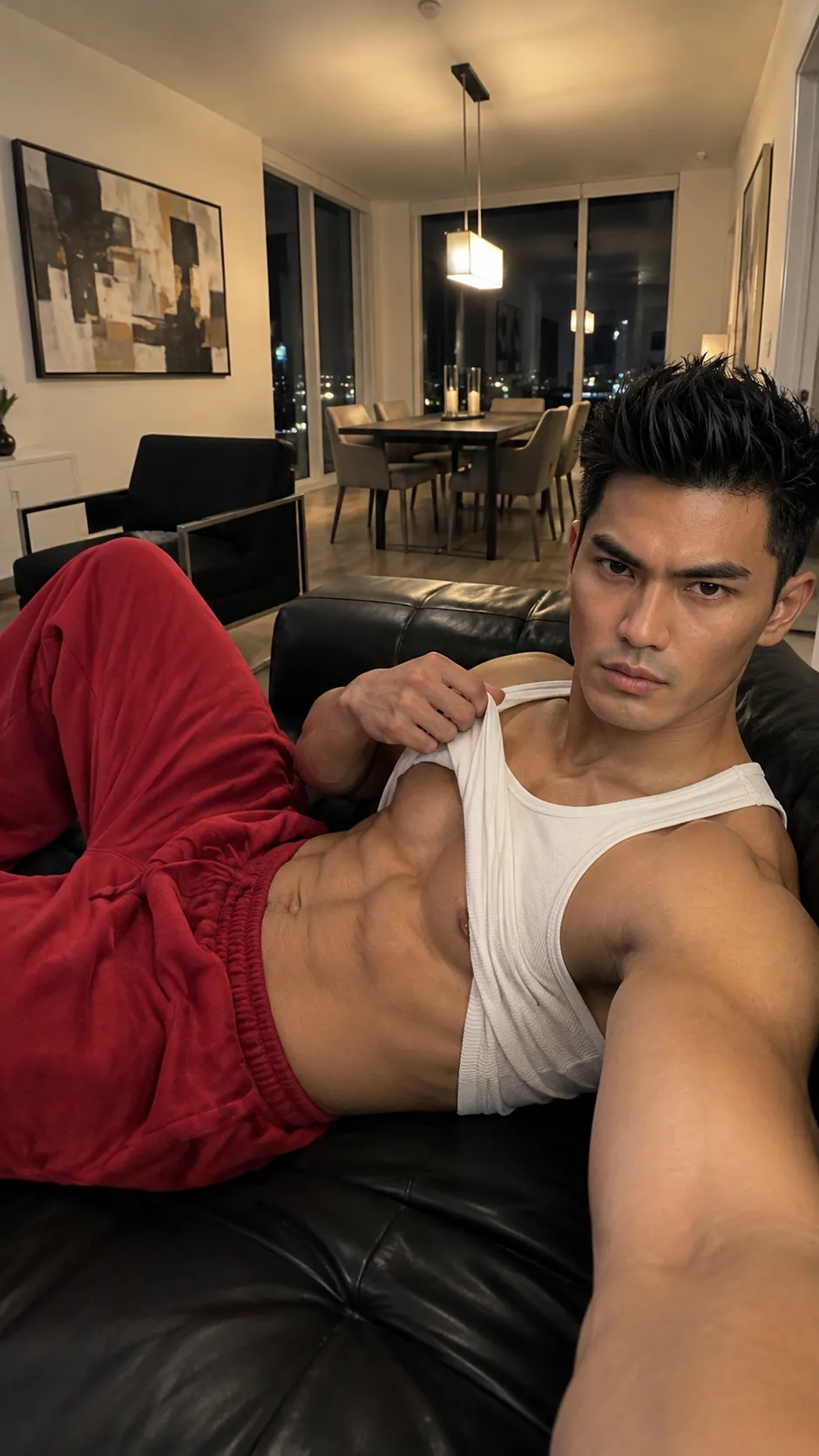 Cinematic Luxury Apartment Selfie Portrait