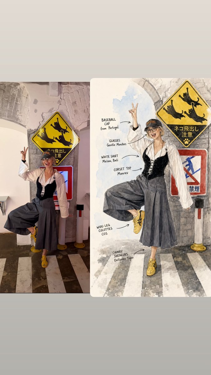 Watercolor Fashion Sketch with Labeled Callouts output 4