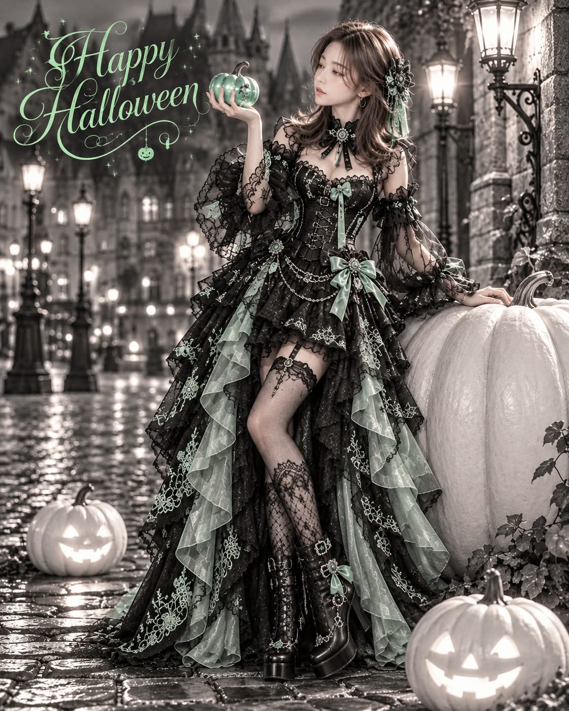 Selective-Color Halloween Fashion Portrait output 2