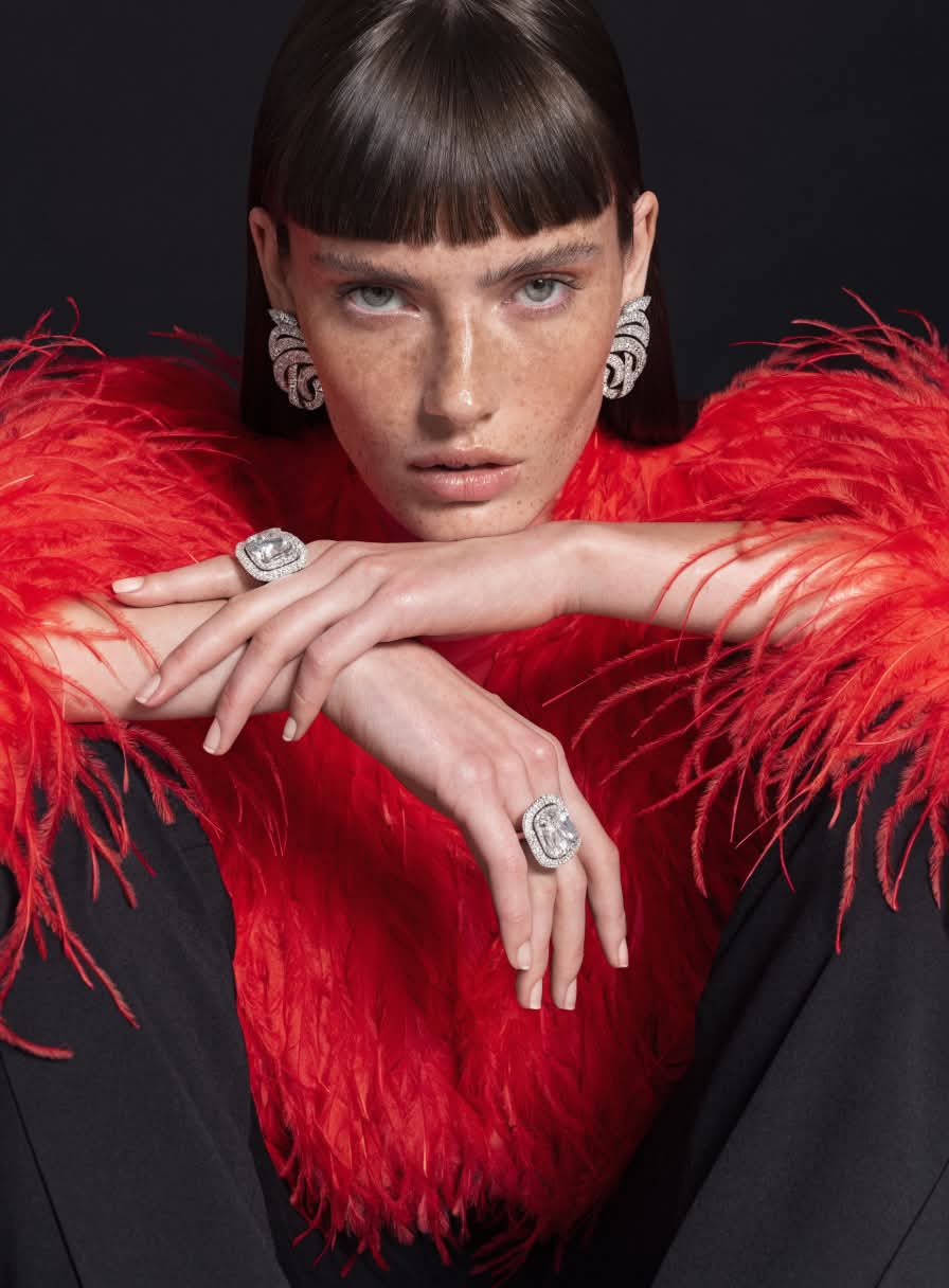 Red Feather Couture Editorial Portrait output 2
